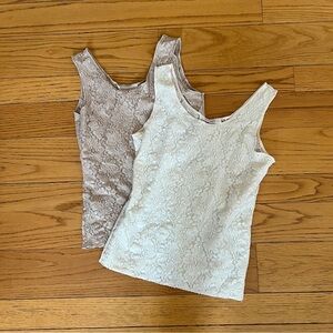 VTG Lace Tank Tops in Cream and Tan